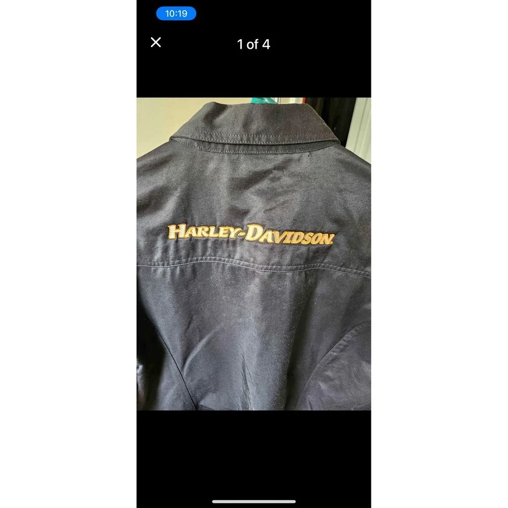 Harley Davidson 6 Snap‎ Button Riding Jacket Women's Size XLarge Black
